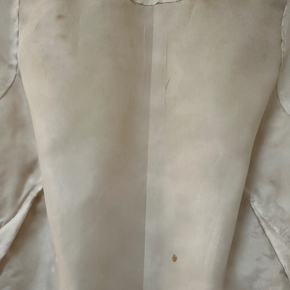 Vintage 1960s Fit & Flare Sleeveless Lace Dress Gold White Fully Lined - Picture 14 of 16